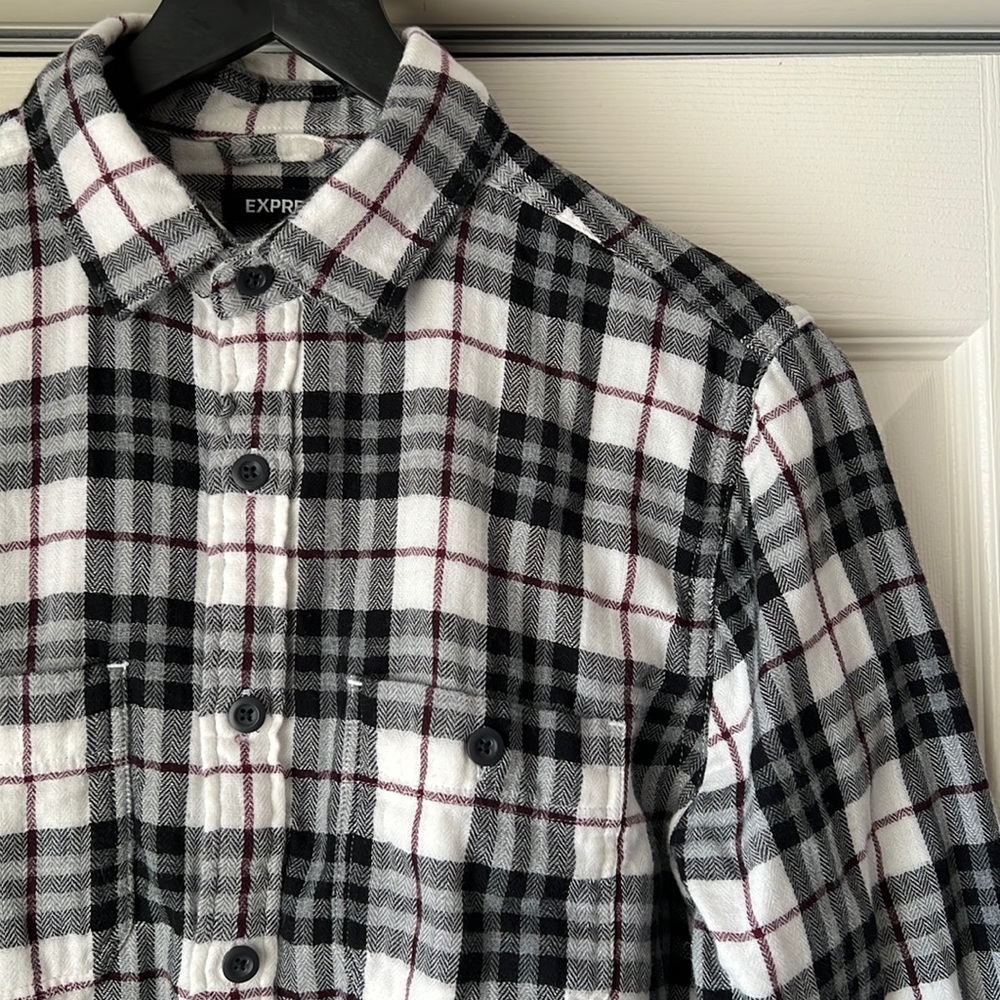 Express Plaid Button Down Shirt. Euc - image 1